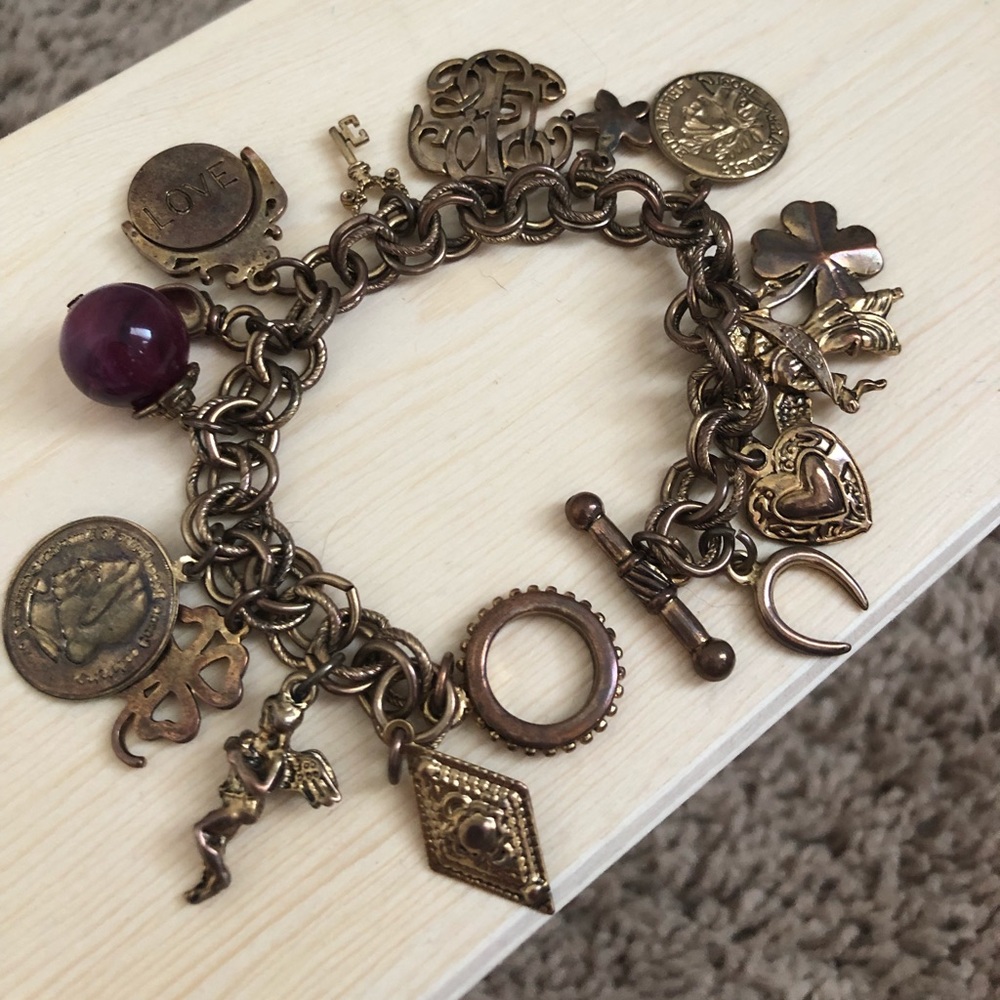 Gold charm bracelet